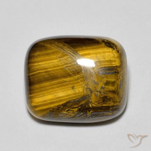 9.33ct Natürlicher gelblich-braun Tigerauge, Kissen, Lichtundurchlässig