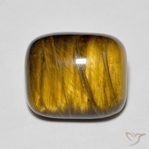 8.99ct Natürlicher Mittel braun Tigerauge, Kissen, Lichtundurchlässig