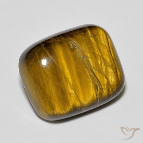 8.72ct Natürlicher gold-braun Tigerauge, Kissen, Lichtundurchlässig