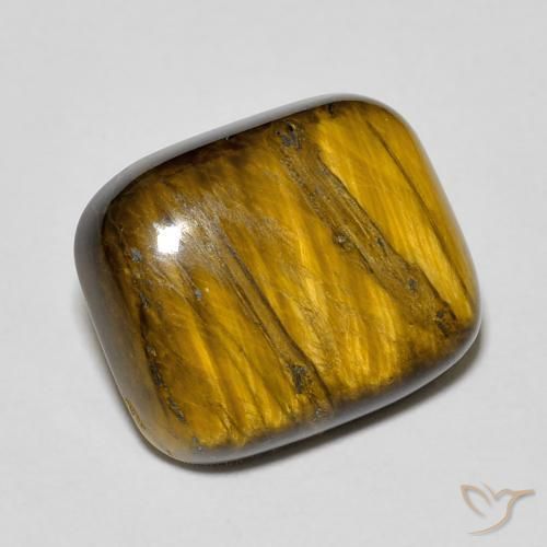 8.85ct Natürlicher gelblich-braun Tigerauge, Kissen, Lichtundurchlässig