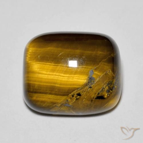 8.49ct Natürlicher gold-braun Tigerauge, Kissen, Lichtundurchlässig