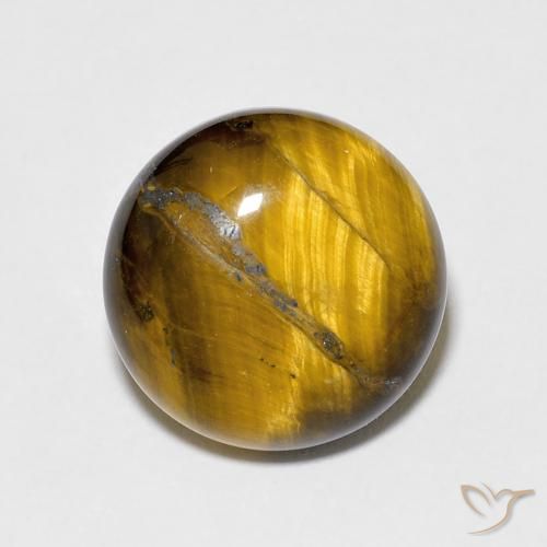 6.66ct Natürlicher Medium Light-Brown Tigerauge, Runden, Lichtundurchlässig
