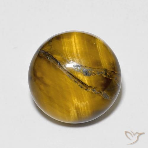 6.75ct Natürlicher Medium Light-Brown Tigerauge, Runden, Lichtundurchlässig