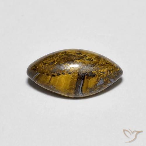 1.37ct Natürlicher gelblich-braun Tigerauge, Marquise, Lichtundurchlässig