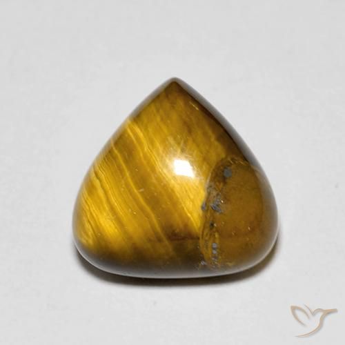 3.45ct Natürlicher gold-braun Tigerauge, Birnenform, Lichtundurchlässig