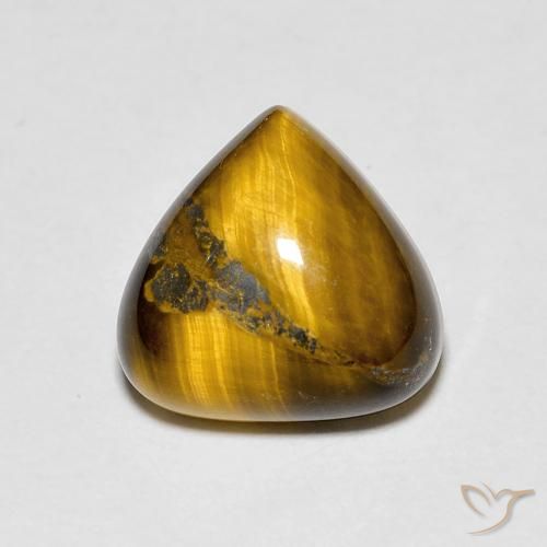 3.48ct Natürlicher gold-braun Tigerauge, Birnenform, Lichtundurchlässig