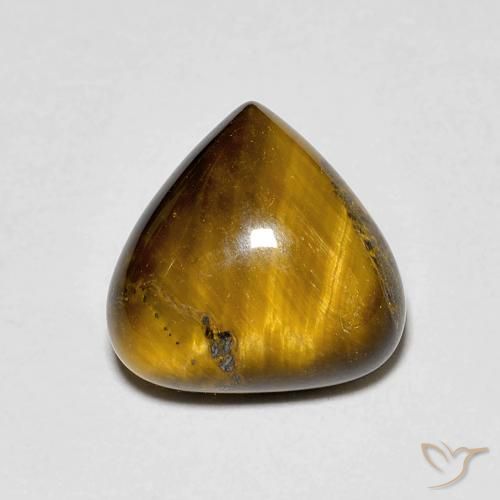 3.45ct Natürlicher Warmes Braun Tigerauge, Birnenform, Lichtundurchlässig