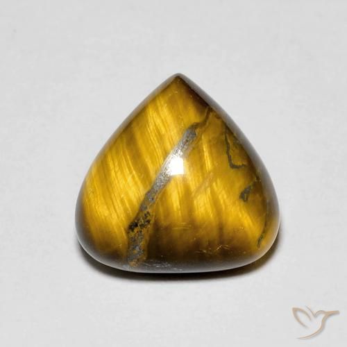 3.48ct Natürlicher Mittel braun Tigerauge, Birnenform, Lichtundurchlässig
