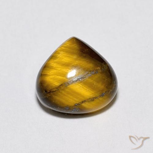 1.93ct Natürlicher hellbraun Tigerauge, Birnenform, Lichtundurchlässig