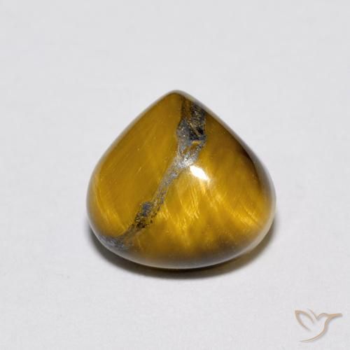 1.92ct Natürlicher gelblich-braun Tigerauge, Birnenform, Lichtundurchlässig