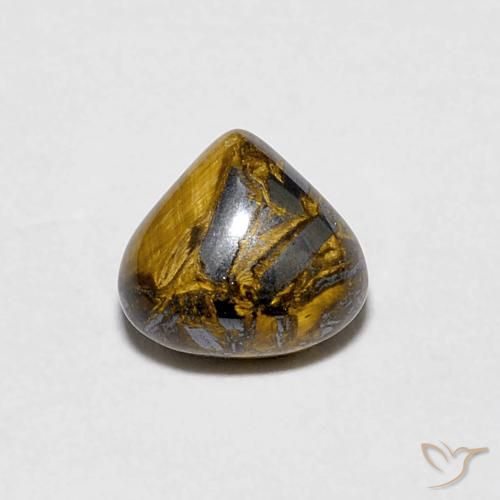 1.05ct Natürlicher Warmes Braun Tigerauge, Birnenform, Lichtundurchlässig