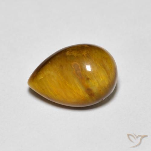 1.99ct Natürlicher Mittel braun Tigerauge, Birnenform, Lichtundurchlässig