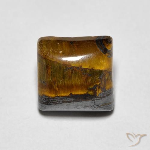 1.43ct Natürlicher Medium Dark-Brown Tigerauge, Quadrat, Lichtundurchlässig
