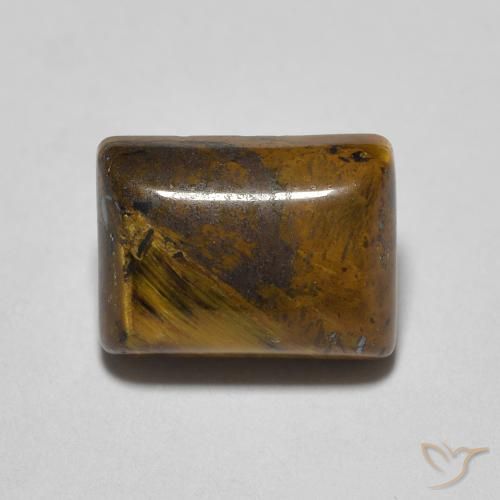 1.76ct Natürlicher Mittel braun Tigerauge, Baguette, Lichtundurchlässig