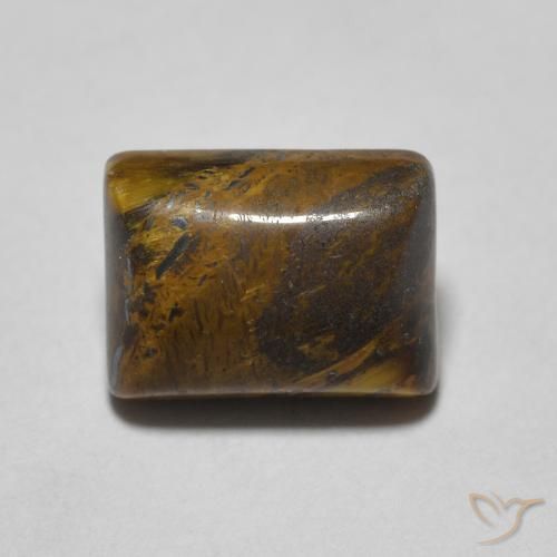 1.77ct Natürlicher gold-braun Tigerauge, Baguette, Lichtundurchlässig