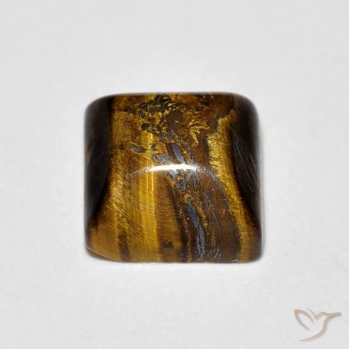 9,17 ctw natürlicher Medium Light-Brown Tigerauge, Quadrat, Lichtundurchlässig