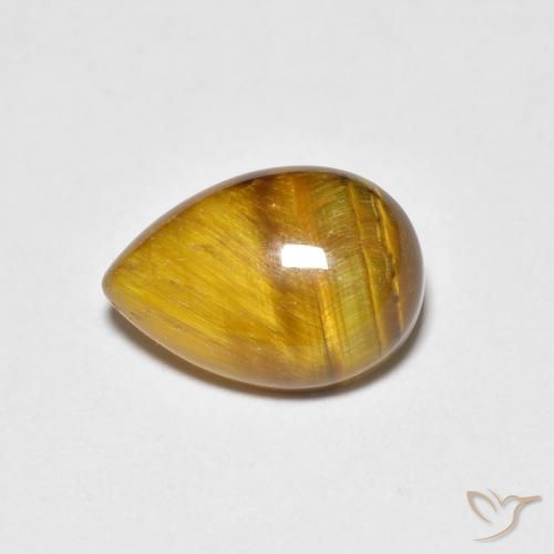 1.95ct Natürlicher hellbraun Tigerauge, Birnenform, Lichtundurchlässig