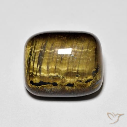 9.41ct Natürlicher gold-braun Tigerauge, Kissen, Lichtundurchlässig