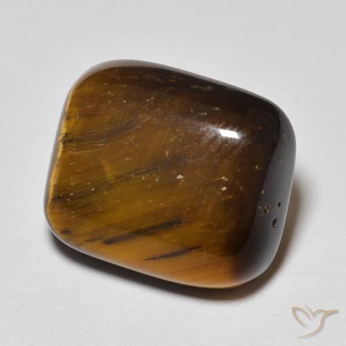 8.44ct Natürlicher gold-braun Tigerauge, Kissen, Lichtundurchlässig