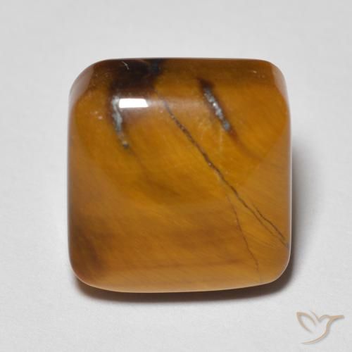 6.10ct Natürlicher Mittel braun Tigerauge, Kissen, Lichtundurchlässig