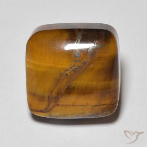 6.28ct Natürlicher Warmes Braun Tigerauge, Kissen, Lichtundurchlässig