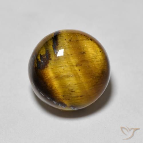1.99ct Natürlicher gold-braun Tigerauge, Runden, Lichtundurchlässig