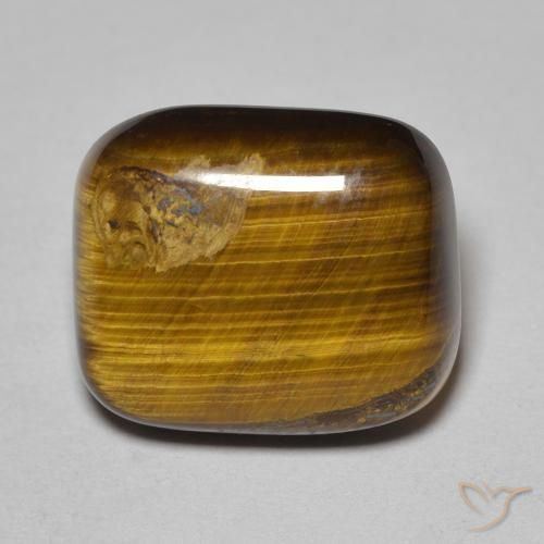 8.34ct Natürlicher gold-braun Tigerauge, Kissen, Lichtundurchlässig