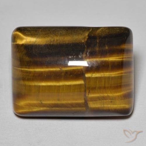 19.67ct Natürlicher gold-braun Tigerauge, Baguette, Lichtundurchlässig