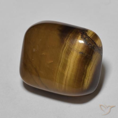 8.72ct Natürlicher Warmes Braun Tigerauge, Kissen, Lichtundurchlässig