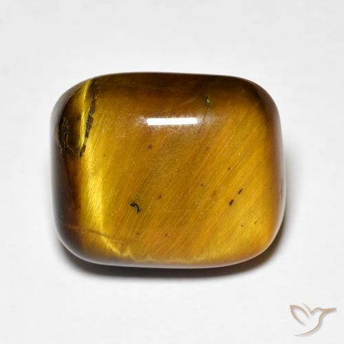 8.44ct Natürlicher Mittel braun Tigerauge, Kissen, Lichtundurchlässig