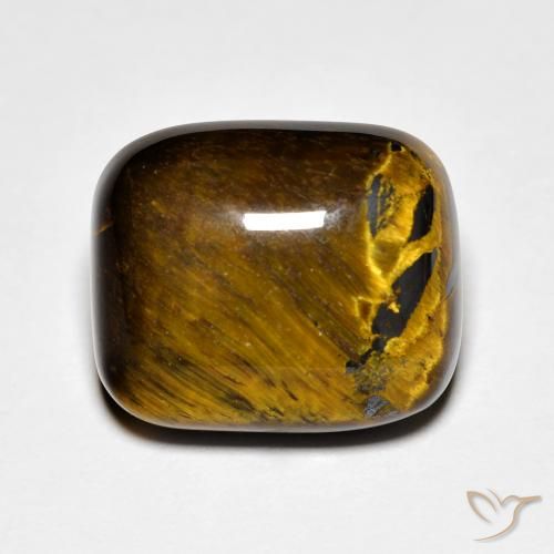 8.91ct Natürlicher Mittel braun Tigerauge, Kissen, Lichtundurchlässig