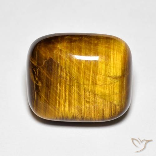 8.56ct Natürlicher Warmes Braun Tigerauge, Kissen, Lichtundurchlässig