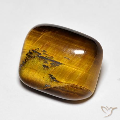 9.01ct Natürlicher gold-braun Tigerauge, Kissen, Lichtundurchlässig