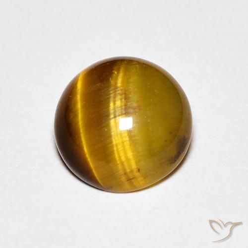 1.45ct Natürlicher Mittel braun Tigerauge, Runden, Lichtundurchlässig