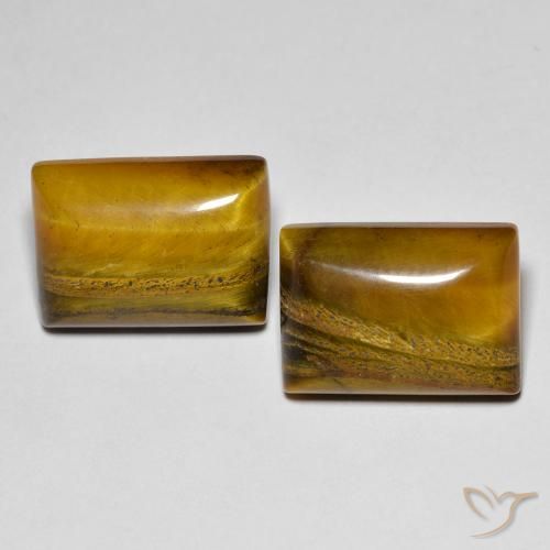 15.83 ct natürliche hellbraun Tigerauge-Edelsteine, Baguette, Lichtundurchlässig