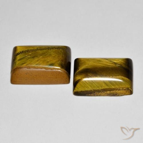 14.35 ct natürliche gold-braun Tigerauge-Edelsteine, Baguette, Lichtundurchlässig