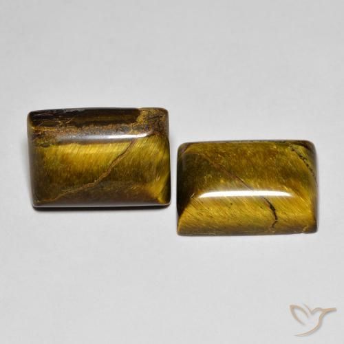 15.79 ct natürliche Lebkuchen braun Tigerauge-Edelsteine, Baguette, Lichtundurchlässig