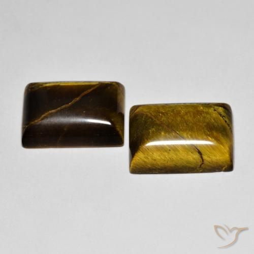 15.79 ct natürliche Lebkuchen braun Tigerauge-Edelsteine, Baguette, Lichtundurchlässig