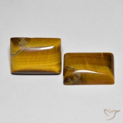 13.17 ct natürliche gelblich-braun Tigerauge-Edelsteine, Baguette, Lichtundurchlässig