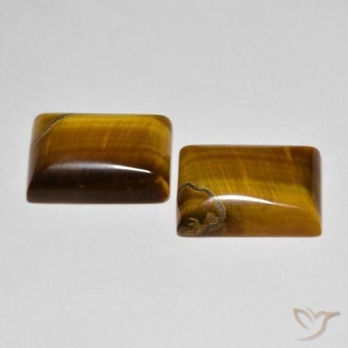 13.17 ct natürliche gelblich-braun Tigerauge-Edelsteine, Baguette, Lichtundurchlässig