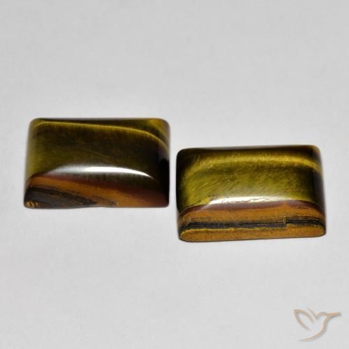 13.55 ct natürliche gold-braun Tigerauge-Edelsteine, Baguette, Lichtundurchlässig