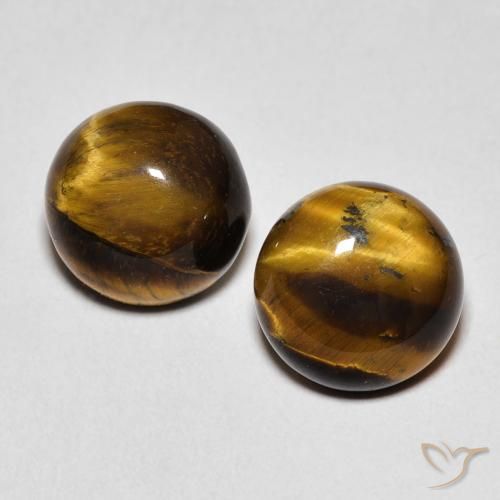 4.21 ct natürliche Warmes Braun Tigerauge-Edelsteine, Runden, Lichtundurchlässig