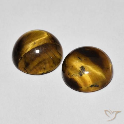 4.21 ct natürliche Warmes Braun Tigerauge-Edelsteine, Runden, Lichtundurchlässig