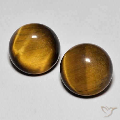 7.22 ct natürliche Warmes Braun Tigerauge-Edelsteine, Runden, Lichtundurchlässig
