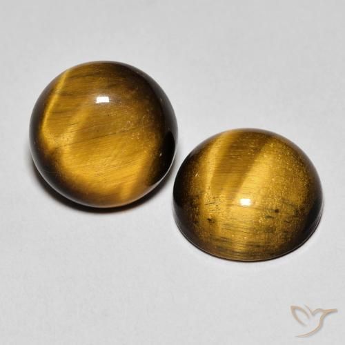 7.22 ct natürliche Warmes Braun Tigerauge-Edelsteine, Runden, Lichtundurchlässig