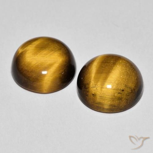 7.22 ct natürliche Warmes Braun Tigerauge-Edelsteine, Runden, Lichtundurchlässig