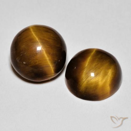 8.56 ct natürliche Mittel braun Tigerauge-Edelsteine, Runden, Lichtundurchlässig