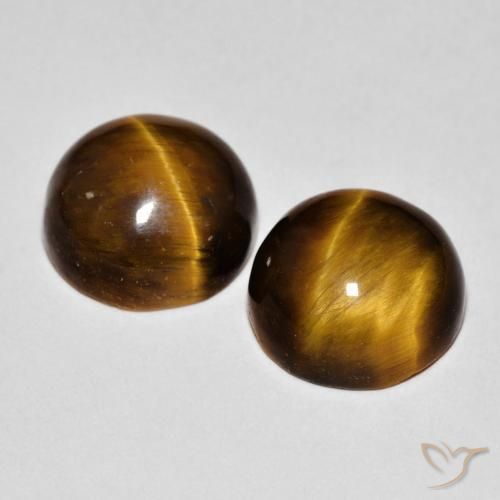 8.56 ct natürliche Mittel braun Tigerauge-Edelsteine, Runden, Lichtundurchlässig