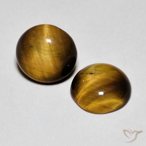 2.82 ct natürliche Mittel braun Tigerauge-Edelsteine, Runden, Lichtundurchlässig