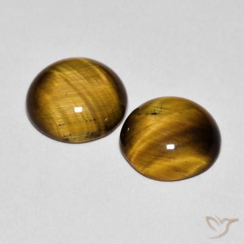 2.82 ct natürliche Mittel braun Tigerauge-Edelsteine, Runden, Lichtundurchlässig